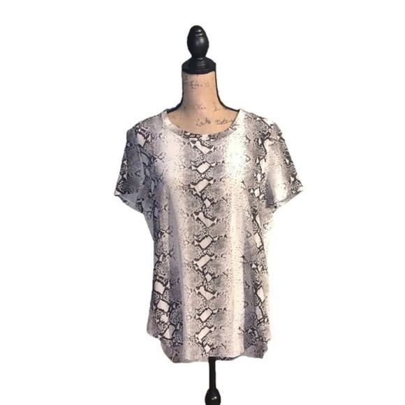 Acrobat Tops - Acrobat Blouse 100% Silk Snakeskin Animal Print Size Large
